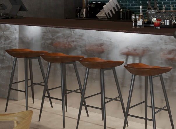 クラッシュ柄のメタル化粧板を使ったカウンターイメージ